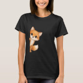 Cute Peeking Fox Graphic Shirt Tシャツ (正面)