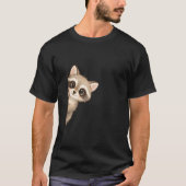 Cute Peeking Raccoon Graphic Shirt Tシャツ (正面)