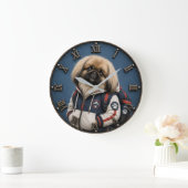 Cute Pekingese Puppy  ラージ壁時計 (ホーム)