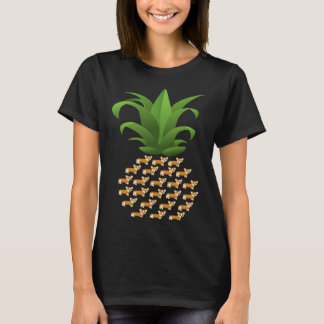 Cute Pembroke Welsh Corgi Dogs Pineapple Men Women Tシャツ