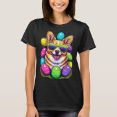 Cute Pembroke Welsh Corgi Easter Eggs Dog Costume  Tシャツ (正面)