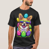 Cute Pembroke Welsh Corgi Easter Eggs Dog Costume  Tシャツ (正面)