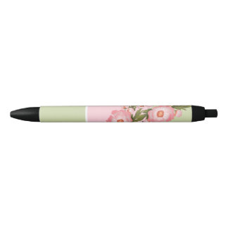 Cute Pen with a floral design for school girls  黒ボールペン