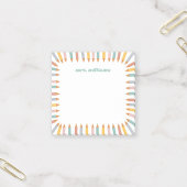 Cute Pencil Border Custom Name Teacher Gift ポストイット