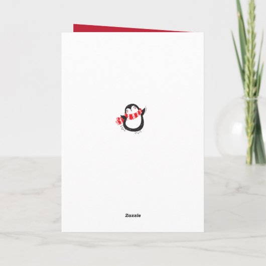 Cute Penguin おもしろい 2020 Math Problem引用文オンRed シーズンカード (裏面)