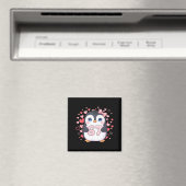 Cute Penguin 67 Six Seven Valentine Hearts 6 7 Mem マグネット (インサイチュ (食洗機))