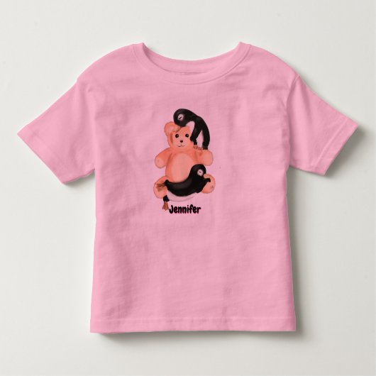 Cute penguin and bear t-shirt design for toddlers トドラーTシャツ (正面)