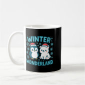 Cute Penguin And Lar Bear Winter Wonderland Christ コーヒーマグカップ (左)