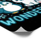 Cute Penguin And Lar Bear Winter Wonderland Christ ポスター (角)