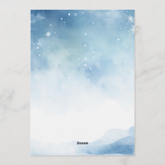 Cute Penguin Baby Shower 招待状 (裏面)