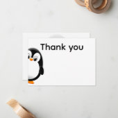 Cute Penguin Black and White   ノートカード (正面/裏面インサイチュ)