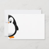 Cute Penguin Black and White Blank  ノートカード (裏面)