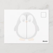 Cute Penguin Blue Watercolor  ポストカード (裏面)