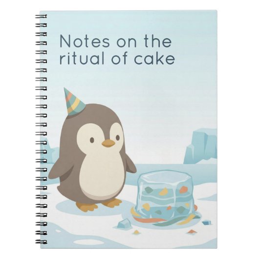 Cute Penguin Cake | Dry Humour Custom Notebook ノートブック (正面)