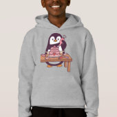 Cute Penguin Cake Valentine Kids Hoodie (正面)