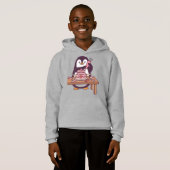 Cute Penguin Cake Valentine Kids Hoodie (正面フル)