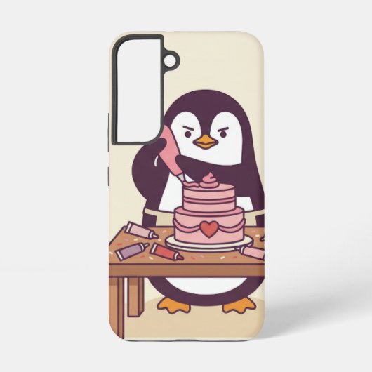 Cute Penguin Cake Valentine Phone Case - Samsung Samsung Galaxyケース (裏面)