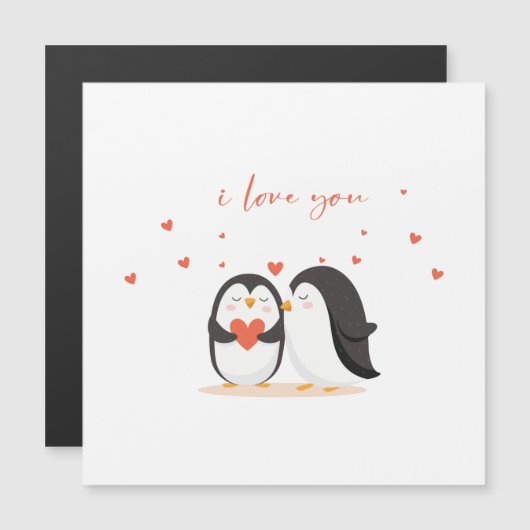 Cute Penguin Card - For Anniversary I Love You (正面/裏面)