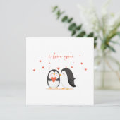 Cute Penguin Card - For Anniversary I Love You カード (スタンド正面)