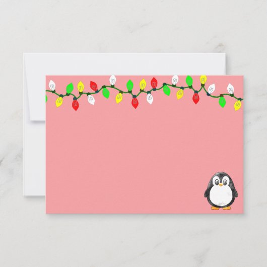 Cute Penguin Cartoon Blank Custom Christmas ノートカード (正面)