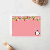 Cute Penguin Cartoon Blank Custom Christmas ノートカード (正面/裏面インサイチュ)