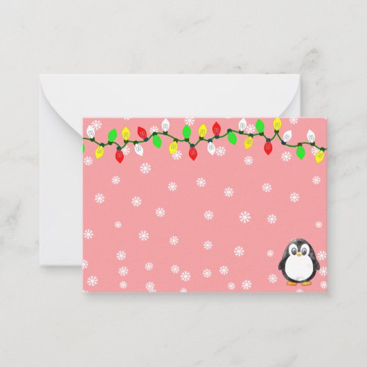 Cute Penguin Cartoon Blank Custom Christmas Winter ノートカード (正面)