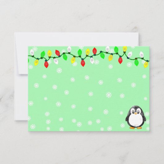 Cute Penguin Cartoon Blank Custom Christmas Winter ノートカード (正面)