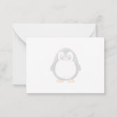 Cute Penguin Cartoon Custom Lined Monogram ノートカード (裏面)