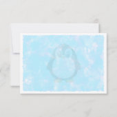 Cute Penguin Cartoon Custom Monogram Pastel Blue ノートカード (裏面)