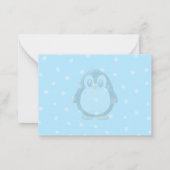 Cute Penguin Cartoon Snow Custom Monogram ノートカード (裏面)