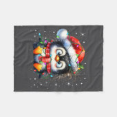 Cute Penguin Christmas Lights Penguins Lover Girls フリースブランケット (正面(横))