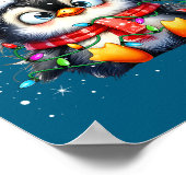 Cute Penguin Christmas Lights Penguins Lover Girls ポスター (角)