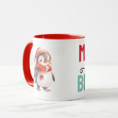 Cute penguin christmas merry and bright マグカップ (正面左)