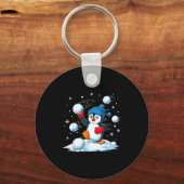 Cute Penguin Christmas Pajamas Shirt Boys, Penguin キーホルダー (正面)