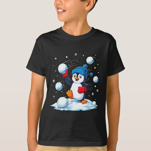 Cute Penguin Christmas Pajamas Shirt Boys, Penguin Tシャツ (正面)