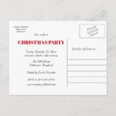 Cute Penguin | Christmas Party Save The Date  案内ポストカード (裏面)