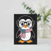 Cute Penguin Coffee Lover Emotional Cartoon Design シーズンポストカード (スタンド正面)