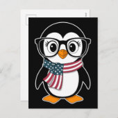 Cute Penguin Coffee Lover Emotional Cartoon Design シーズンポストカード (正面/裏面)