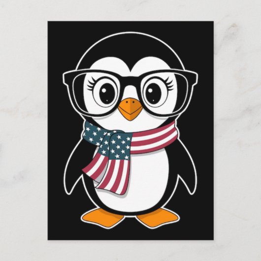 Cute Penguin Coffee Lover Emotional Cartoon Design シーズンポストカード (正面)