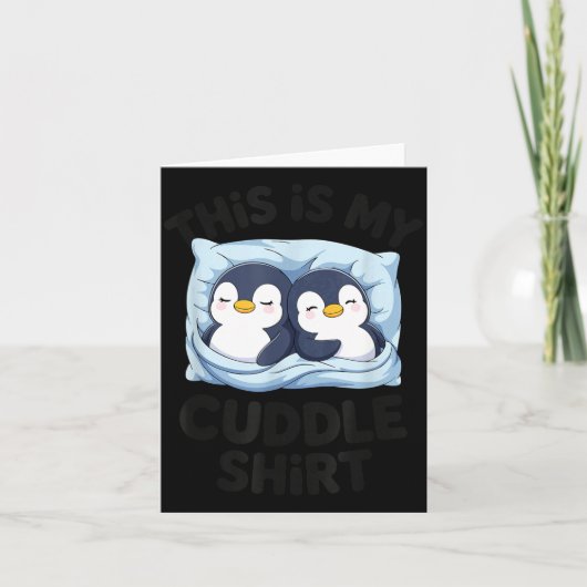 Cute Penguin Cuddle Cozy Sleep Matching Couple  カード (正面)