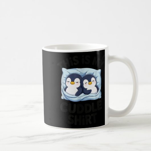 Cute Penguin Cuddle Cozy Sleep Matching Couple  コーヒーマグカップ (右)