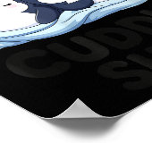 Cute Penguin Cuddle Cozy Sleep Matching Couple ポスター (角)