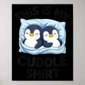 Cute Penguin Cuddle Cozy Sleep Matching Couple  ポスター (正面)
