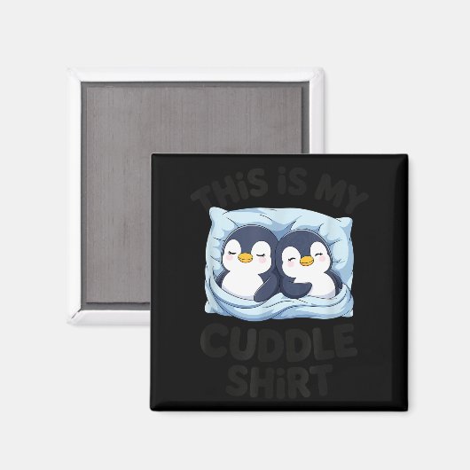 Cute Penguin Cuddle Cozy Sleep Matching Couple マグネット (正面/裏面)