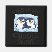 Cute Penguin Cuddle Cozy Sleep Matching Couple  マグネット (正面)