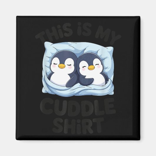 Cute Penguin Cuddle Cozy Sleep Matching Couple  マグネット (正面)