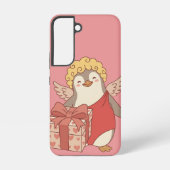 Cute Penguin Cupid Galentine Phone Case - Samsung Galaxyケース (裏面)