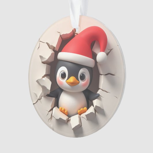 Cute Penguin Double-Sided Holiday Ornament オーナメント (正面)