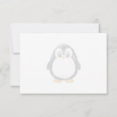 Cute Penguin Drawing Custom Monogram ノートカード (裏面)