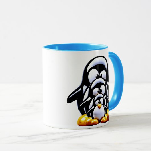 Cute Penguin Family マグカップ (正面右)
